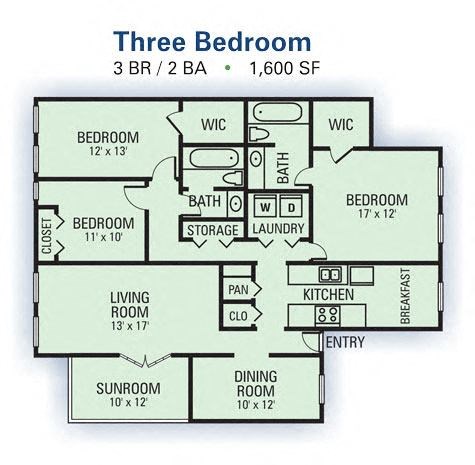 Three Bedroom/ Two Bathroom  at Linden Ridge, Stone Mountain, GA